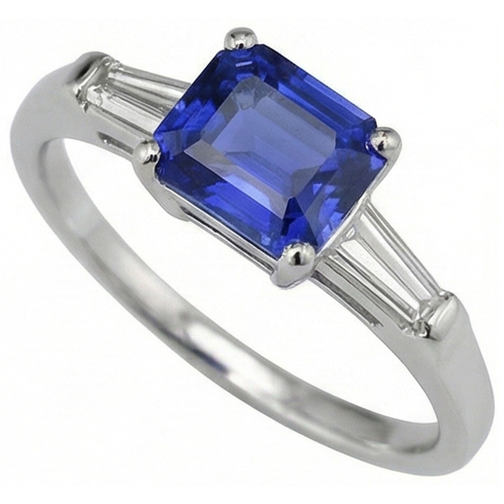vero baguette diamante 2carati anello dettaglio ravvicinato