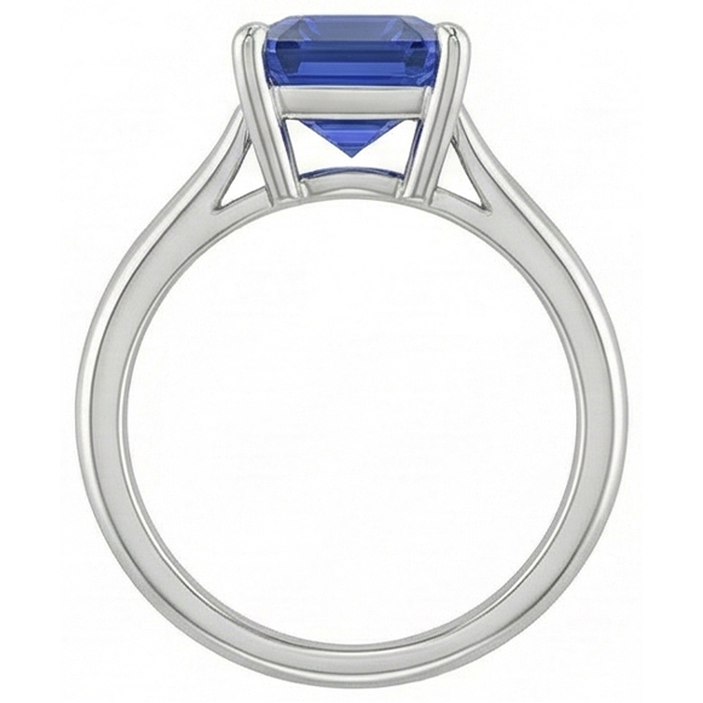Anello smeraldo solitario blu zaffiro 2,50 carati gioielli da donna