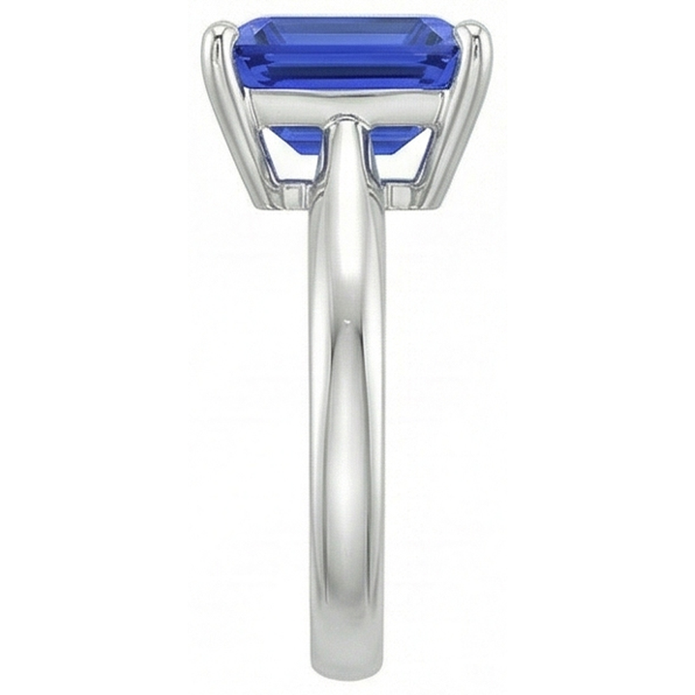 Anello smeraldo solitario blu zaffiro 2,50 carati gioielli da donna