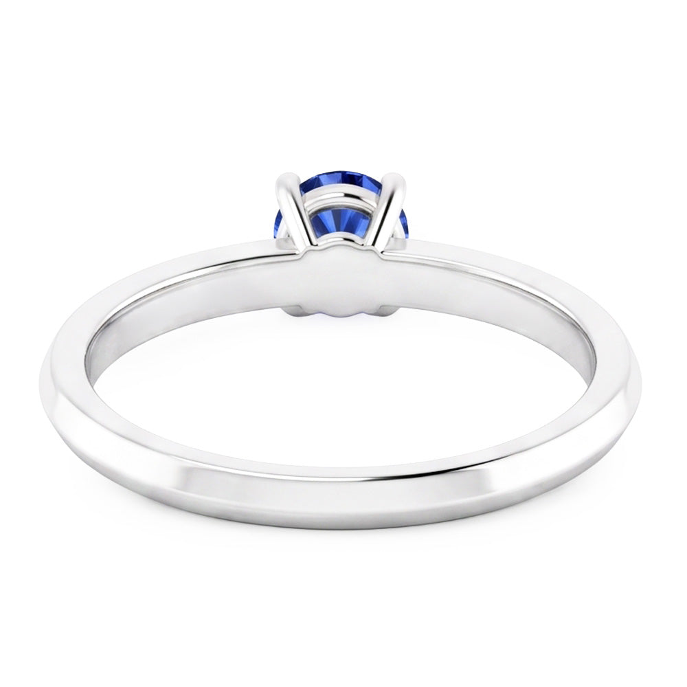 Anello solitario 1,25 carati blu zaffiro oro bianco 14 carati