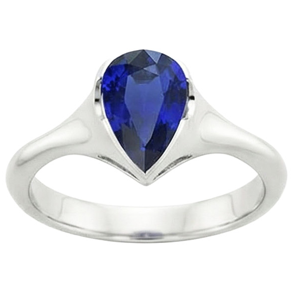 vero pear diamante 3carati anello dettaglio ravvicinato