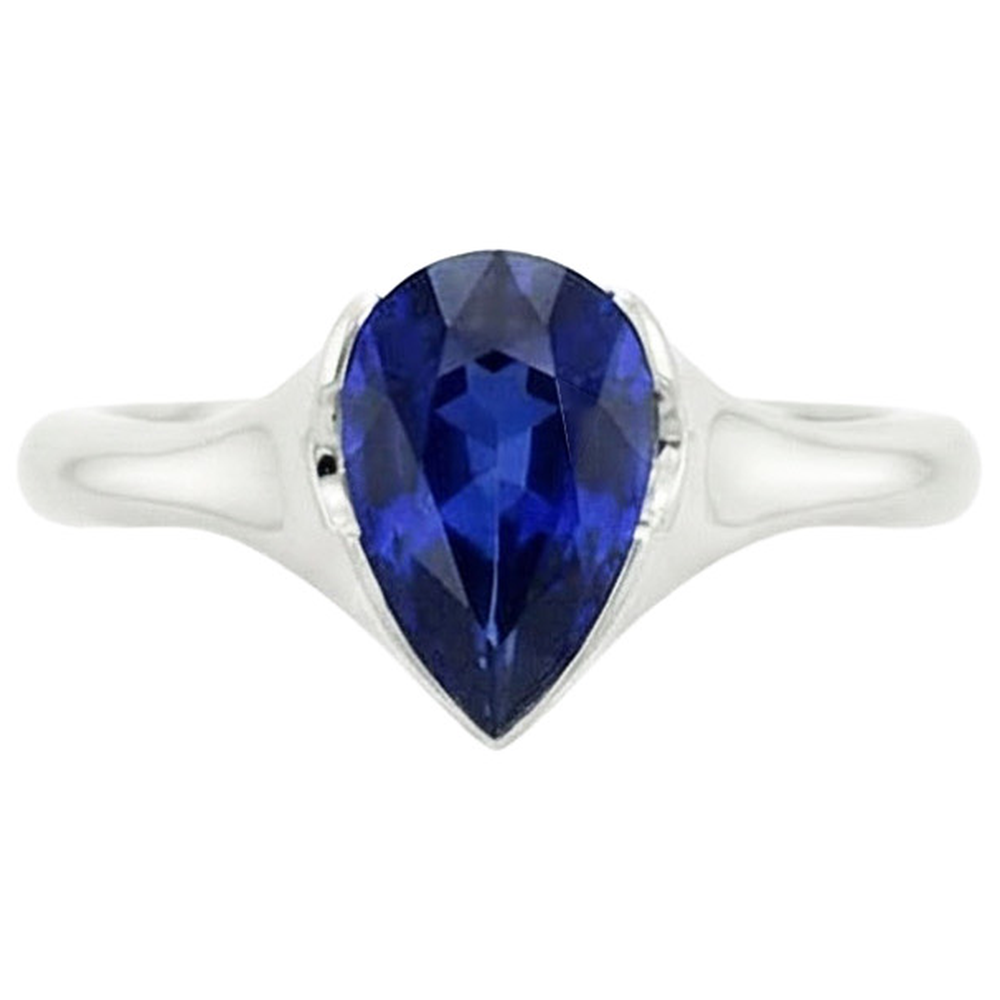 vero pear diamante 3carati anello vista di profilo
