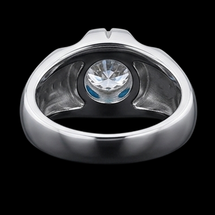 Anello solitario Gypsy con diamante tondo da 2,50 carati in oro bianco 14K