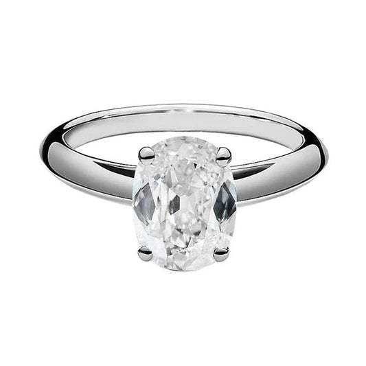 Anello solitario In Oro Cuscino Old Miner Vero Diamond Jewelry 2.25 Carati