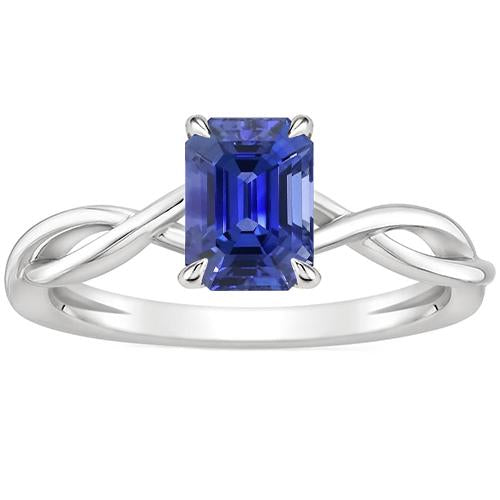 Anello solitario stile infinito zaffiro blu smeraldo 3 carati - harrychadent.it