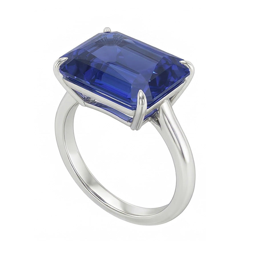 vero emerald diamante 3carati anello vista di profilo