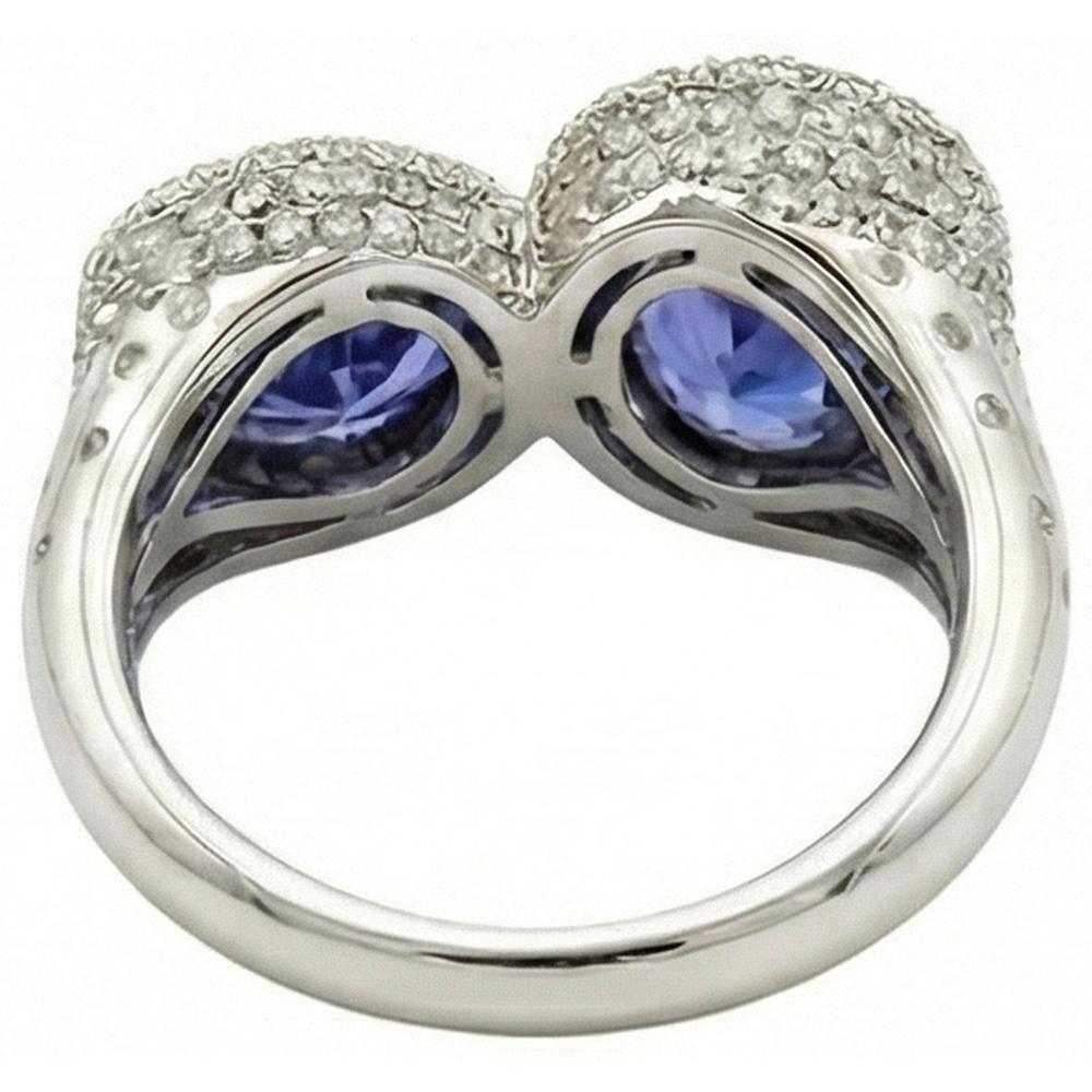 Anello solitario Toi et Moi Tanzanite con accenti di diamanti 5.50 Carati