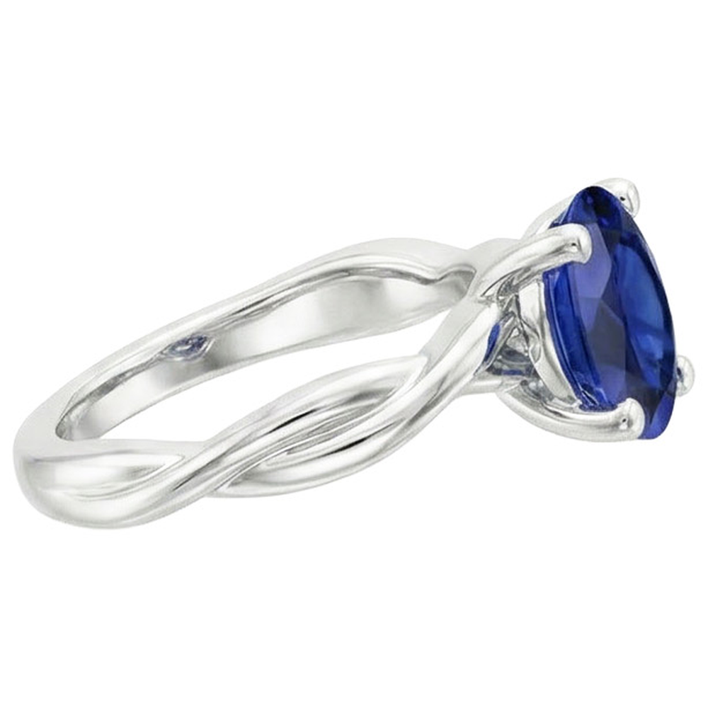 vero oval diamante 2carati anello vista dall'alto