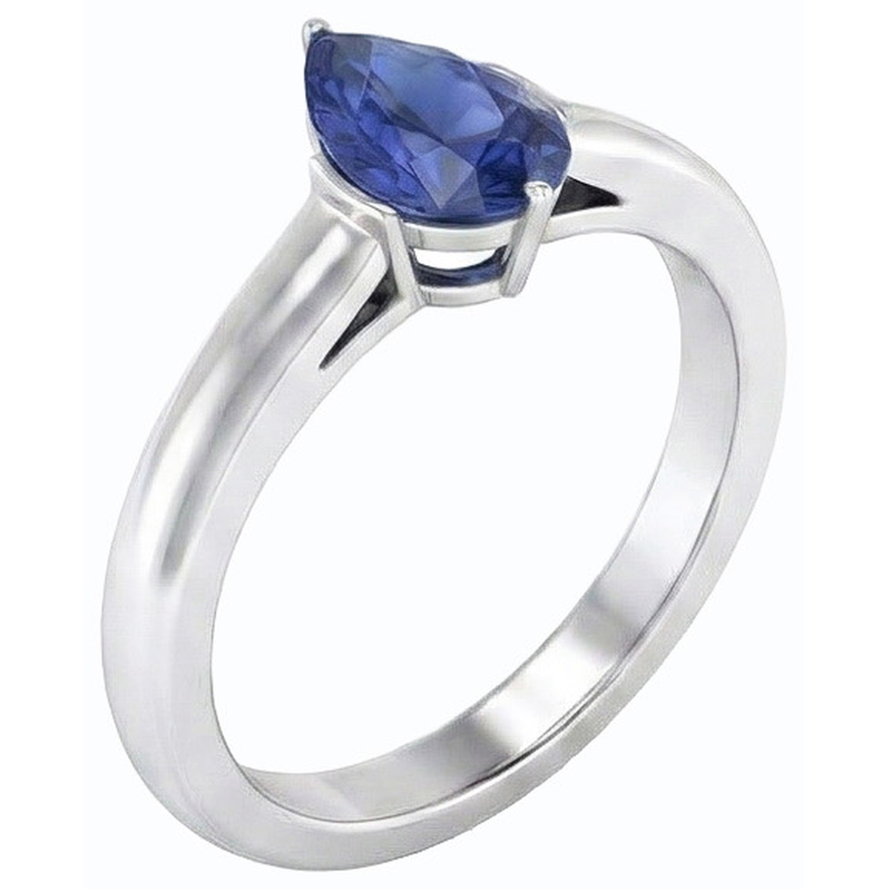 vero pear diamante 1.50carati anello dettaglio ravvicinato