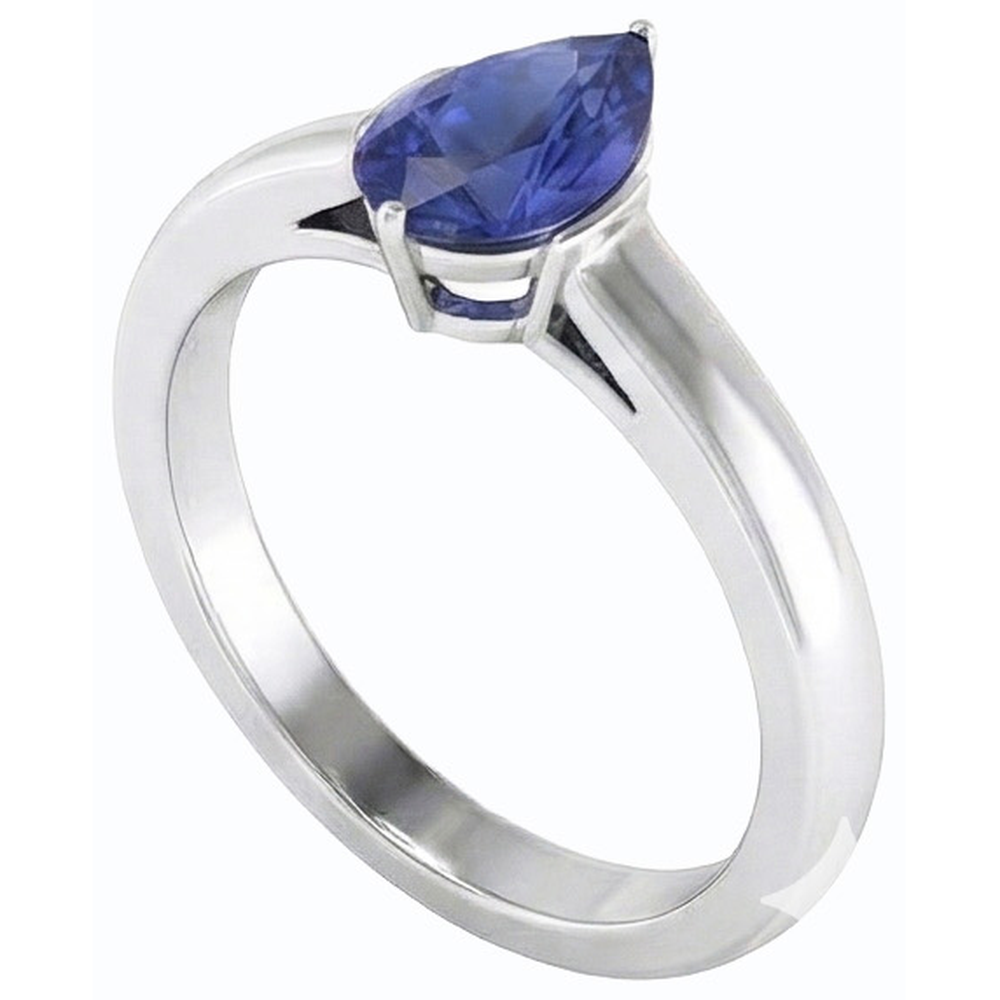 vero pear diamante 1.50carati anello vista dall'alto