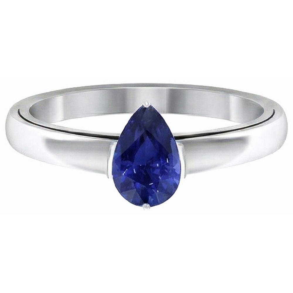 vero pear diamante 1.50carati anello su bianco