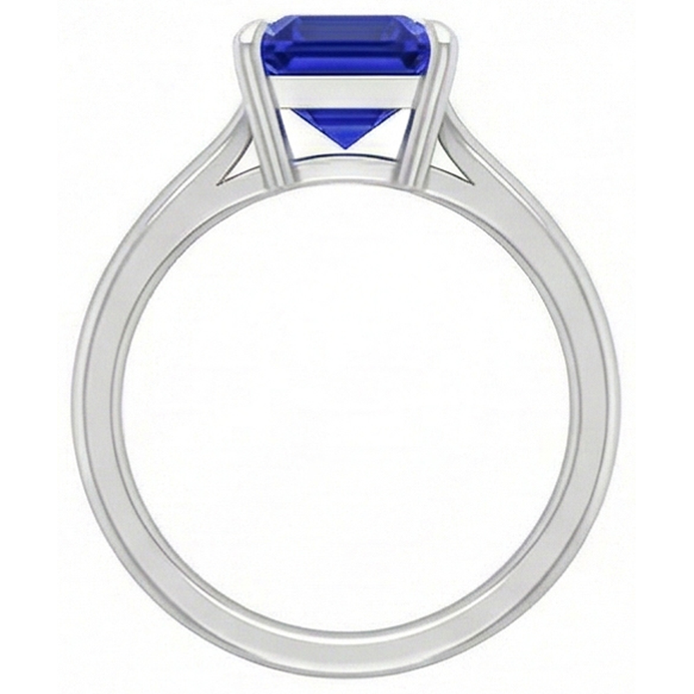 vero asscher diamante 1.50carati anello vista di profilo
