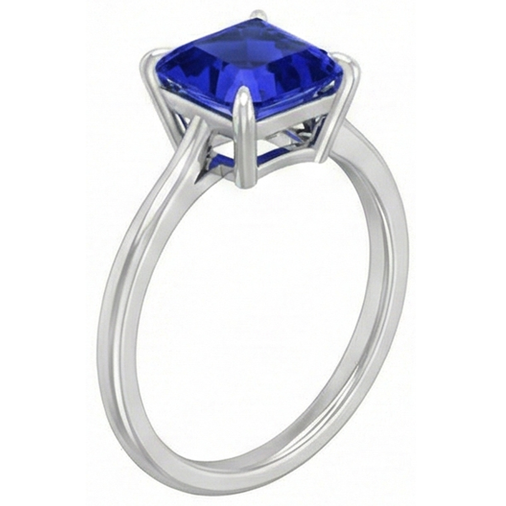 vero asscher diamante 1.50carati anello dettaglio ravvicinato