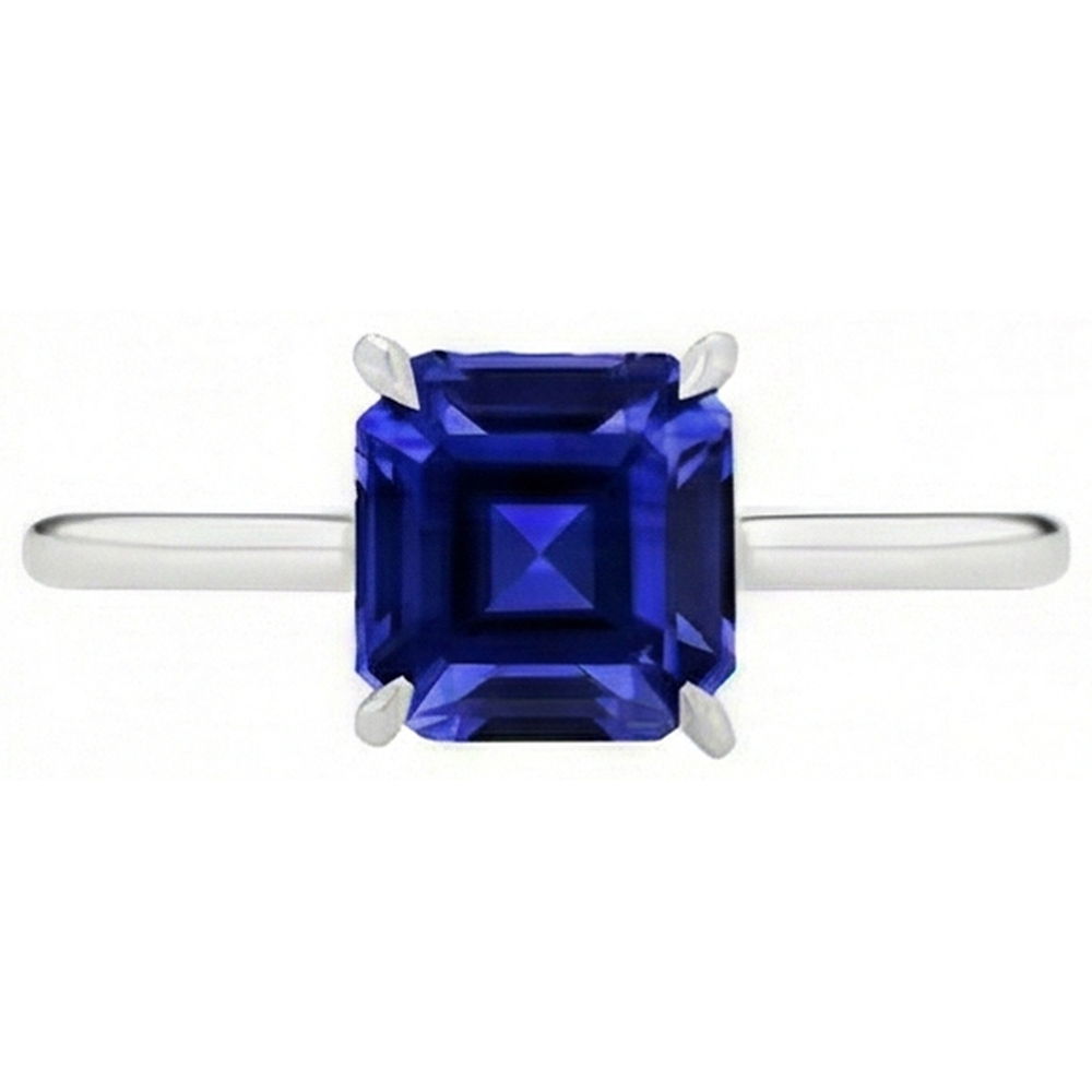 vero asscher diamante 1.50carati anello angolo laterale
