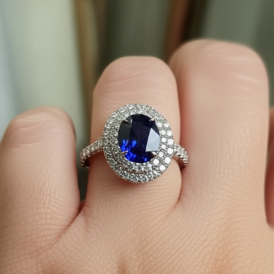 vero round diamante 4.25carati anello con accenti diamanti