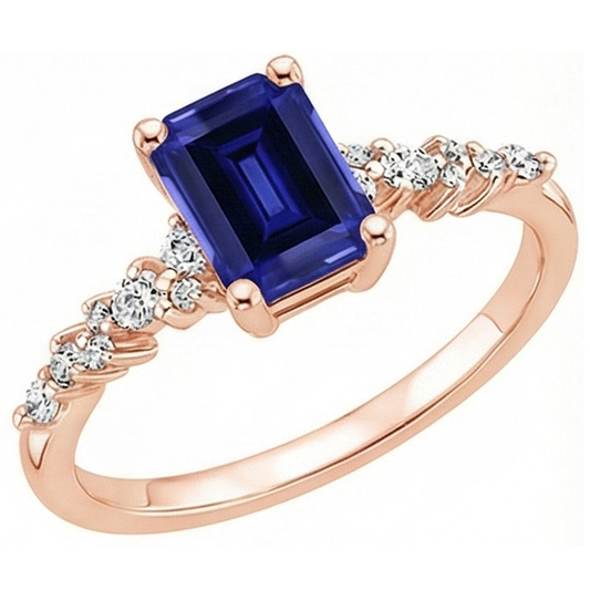 vero emerald diamante 3.50carati anello angolo laterale