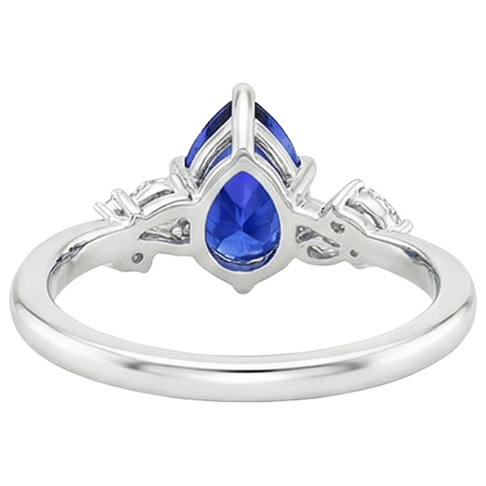 vero pear diamante 3.50carati anello dettaglio ravvicinato