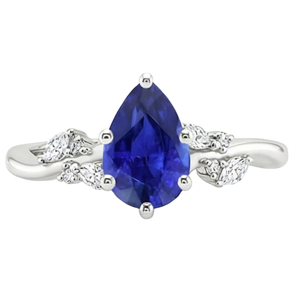 vero pear diamante 3.50carati anello vista dall'alto