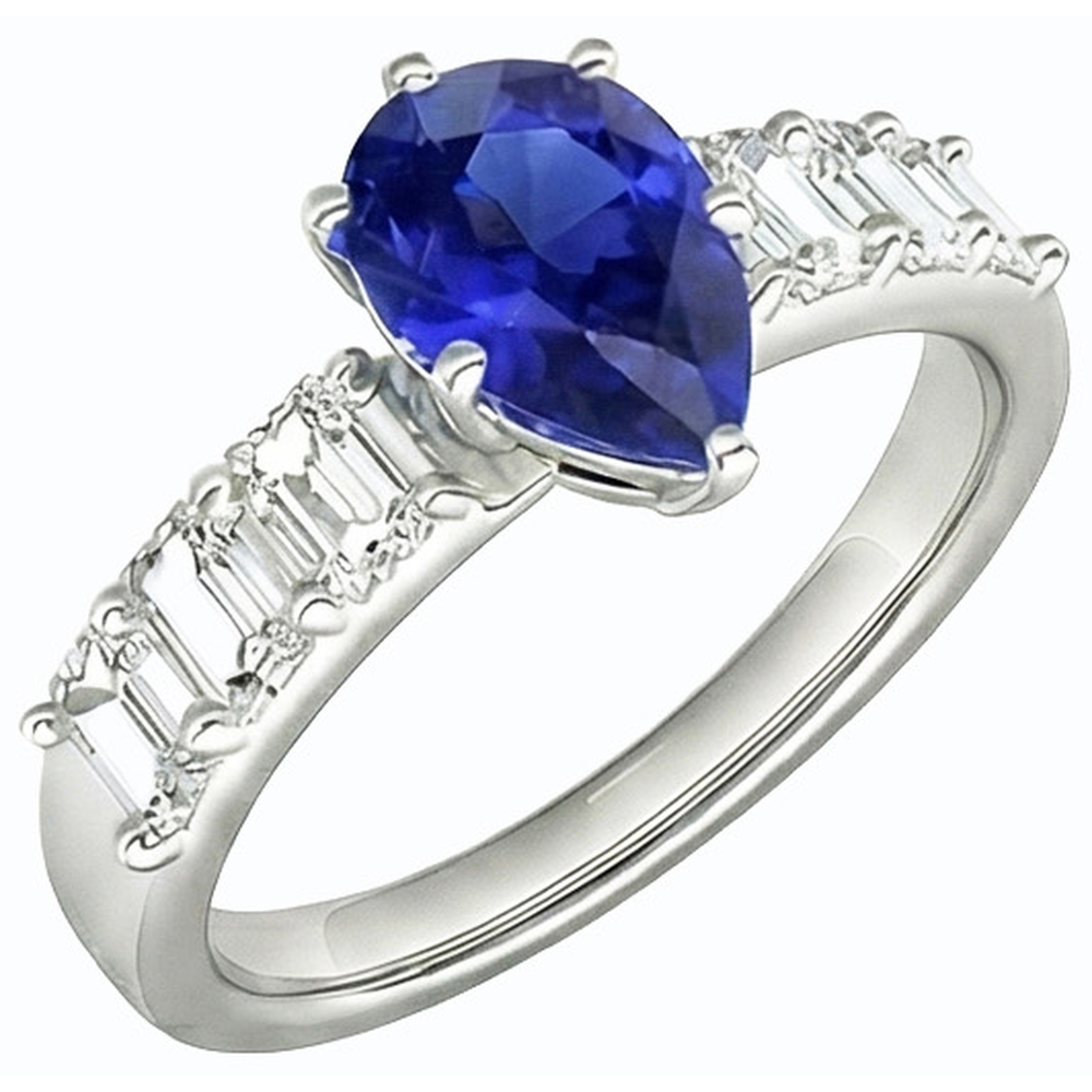vero pear diamante 2.50carati anello angolo laterale