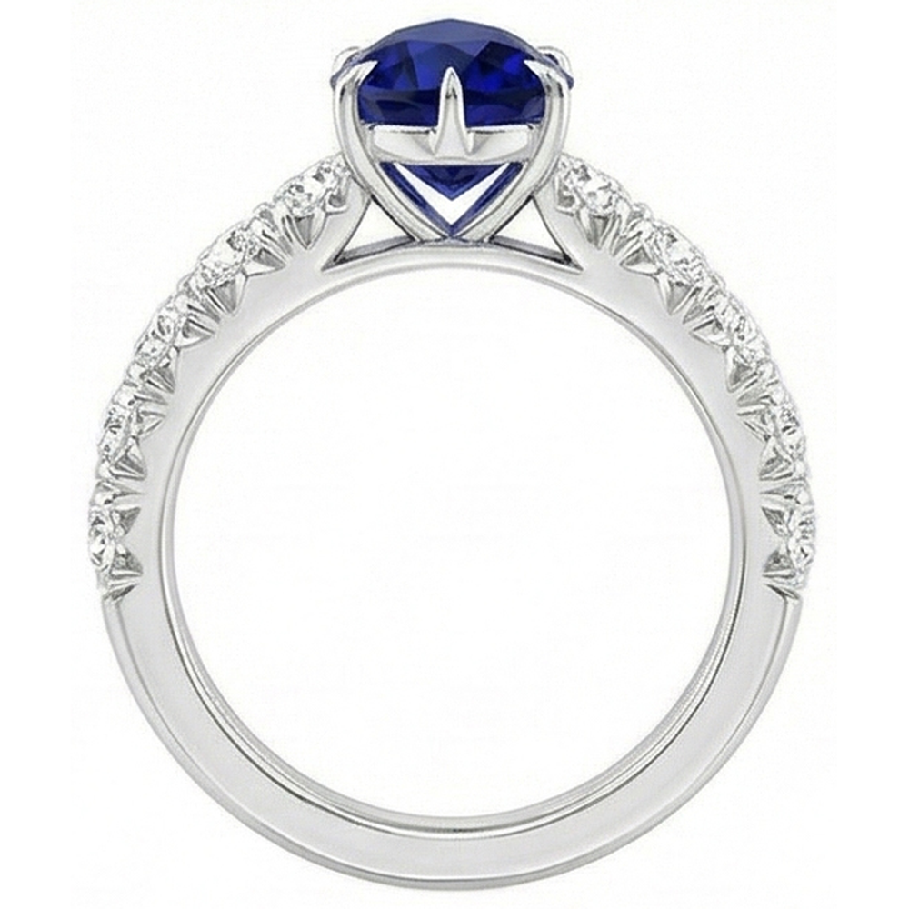 vero pear diamante 5carati anello dettaglio ravvicinato