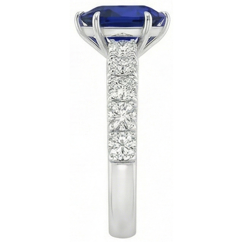vero pear diamante 5carati anello su bianco