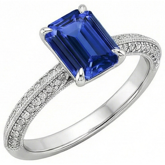 vero emerald diamante 4carati anello angolo laterale