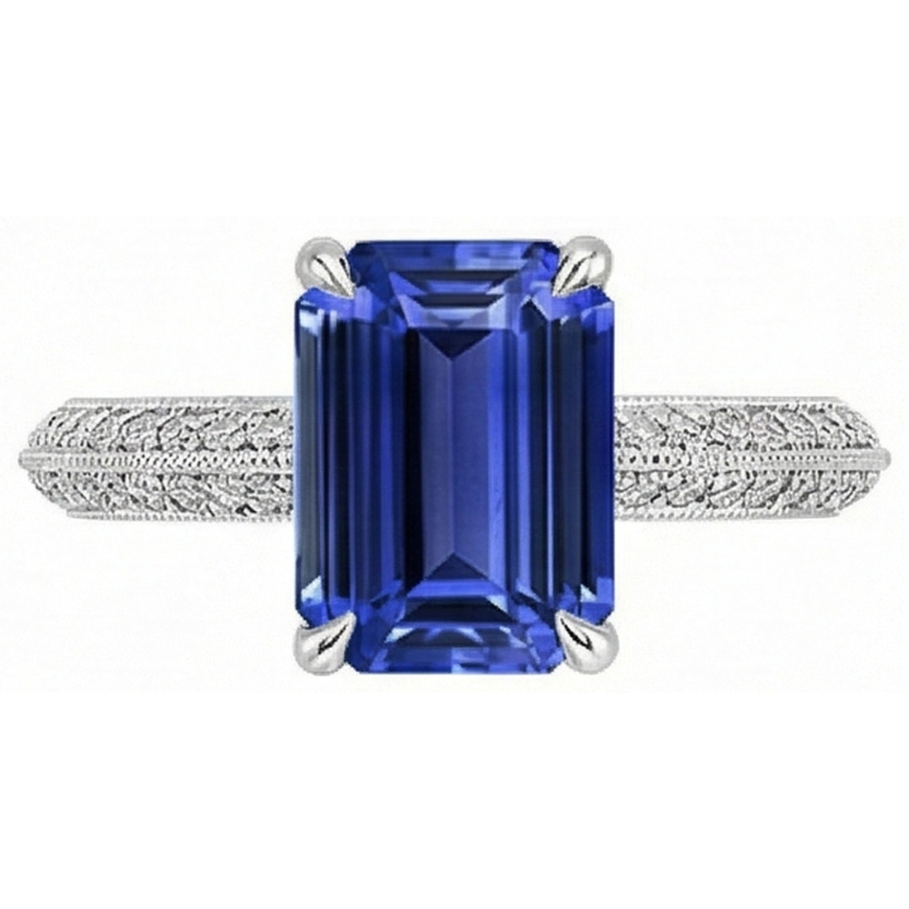 vero emerald diamante 4carati anello dettaglio ravvicinato