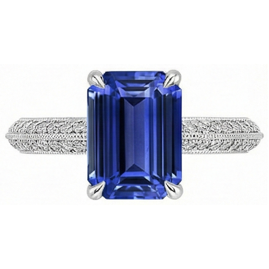 vero emerald diamante 4carati anello dettaglio ravvicinato