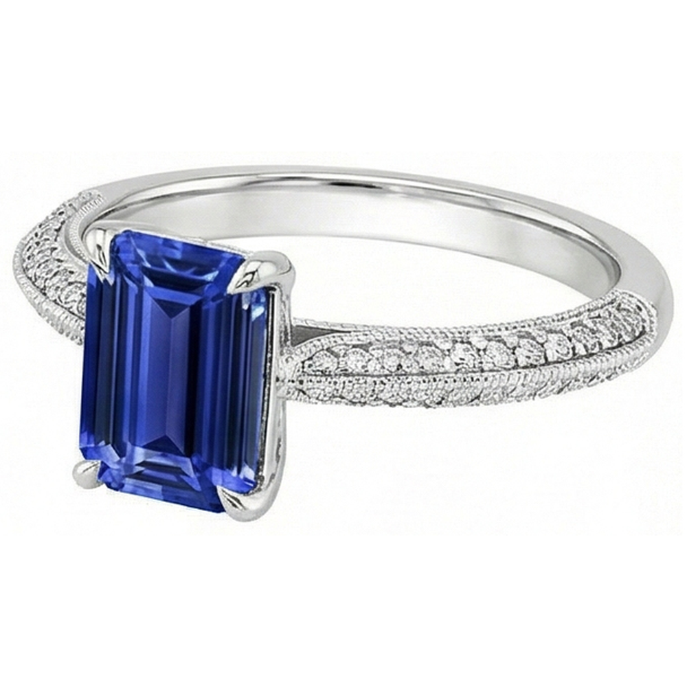 vero emerald diamante 4carati anello vista dall'alto