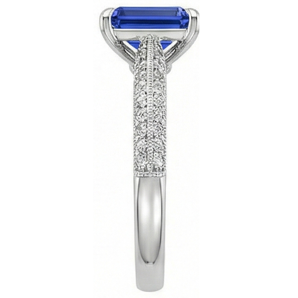 vero emerald diamante 4carati anello vista di profilo