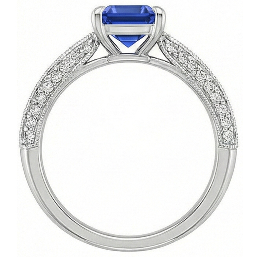 vero emerald diamante 4carati anello su bianco