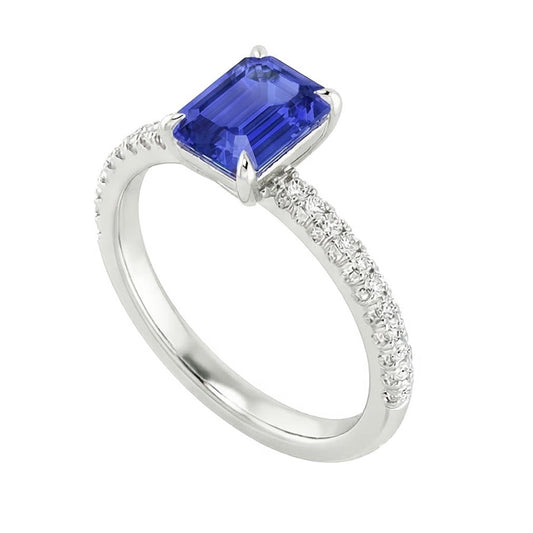vero emerald diamante 4carati anello angolo laterale
