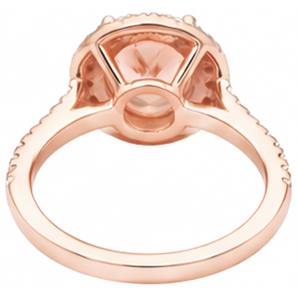 Anello solitario con accento Morganite e diamanti da 27.50 ct Oro 14K