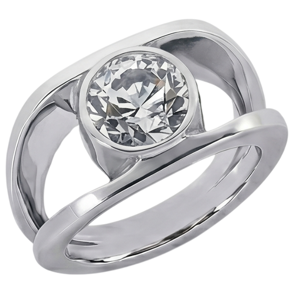 Anello solitario con diamante solitario da 1,50 carati con gambo diviso