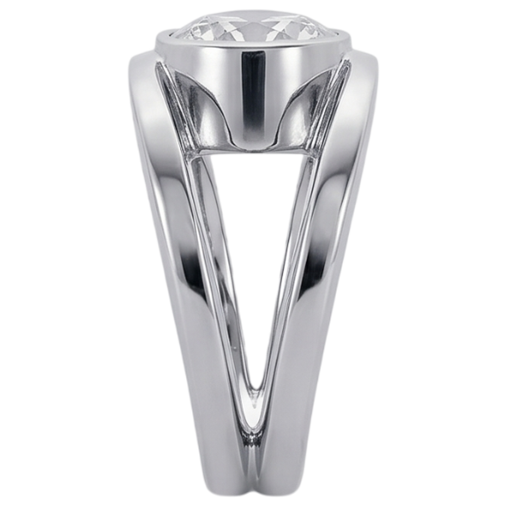 Anello solitario con diamante solitario da 1,50 carati con gambo diviso