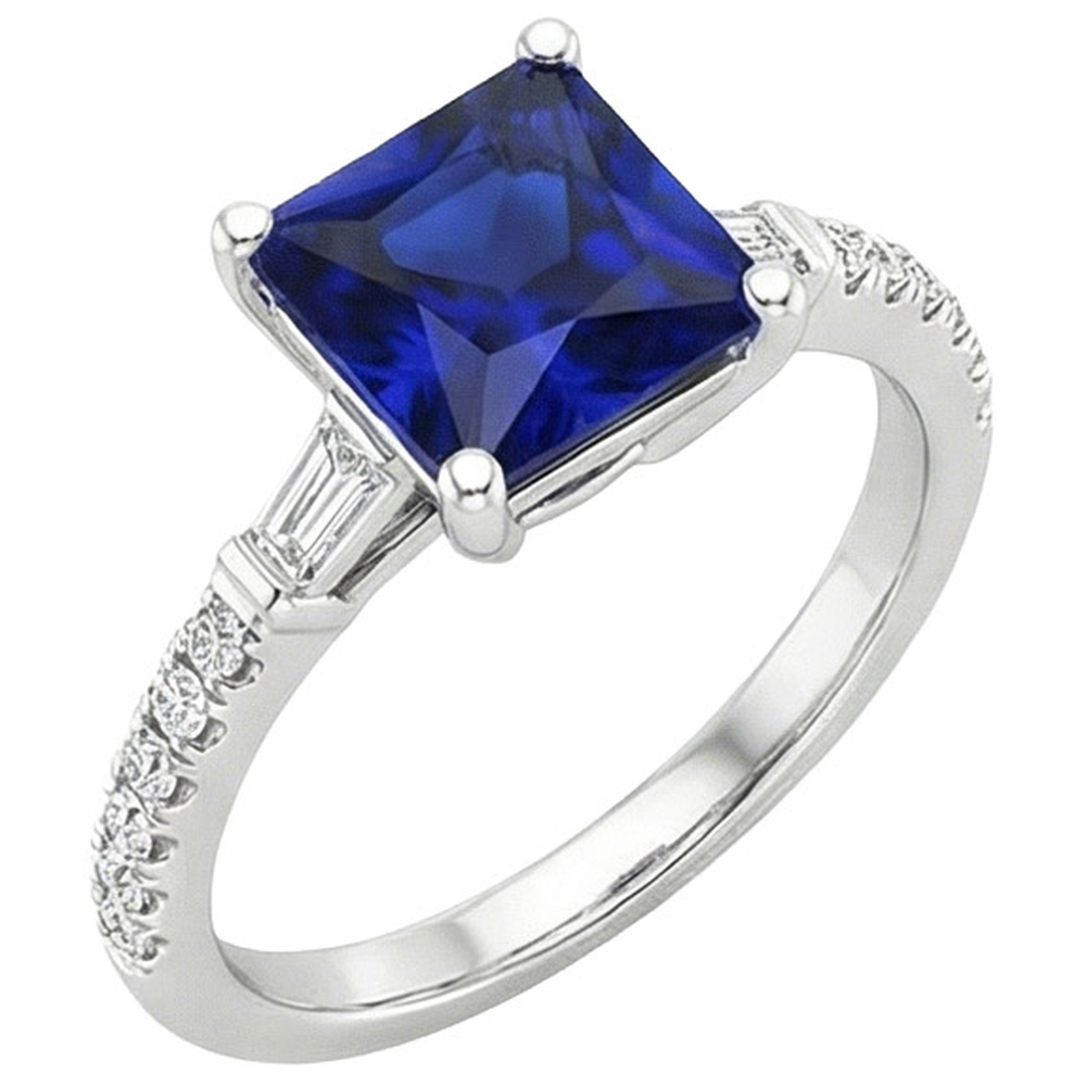 vero princess diamante 5.50carati anello angolo laterale