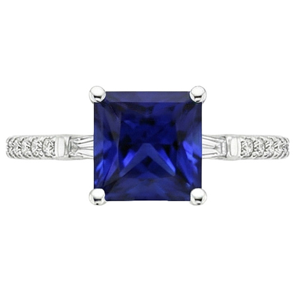 vero princess diamante 5.50carati anello vista di profilo