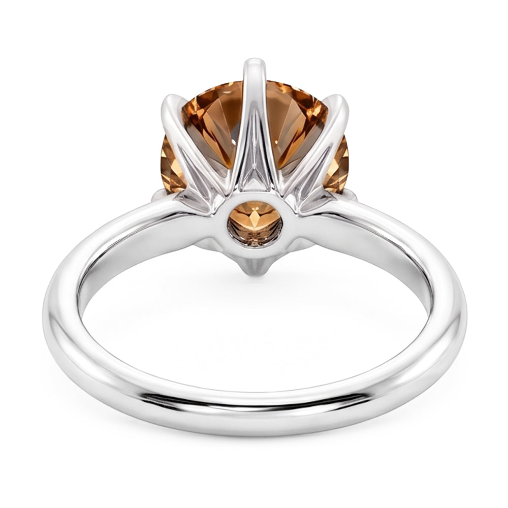Anello solitario con pietra preziosa di gioielli con diamanti champagne da 2,25 carati