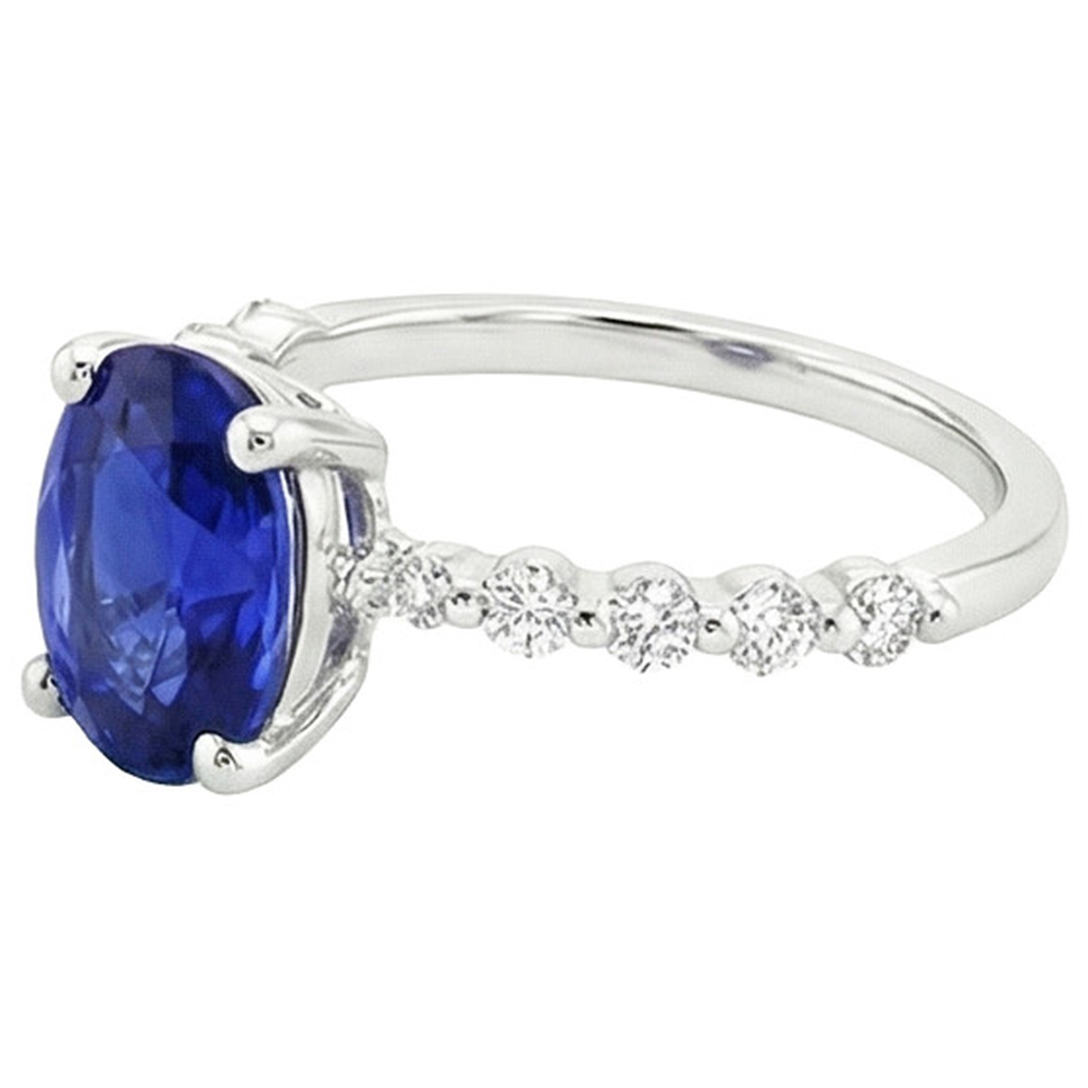 vero round diamante 3carati anello su bianco