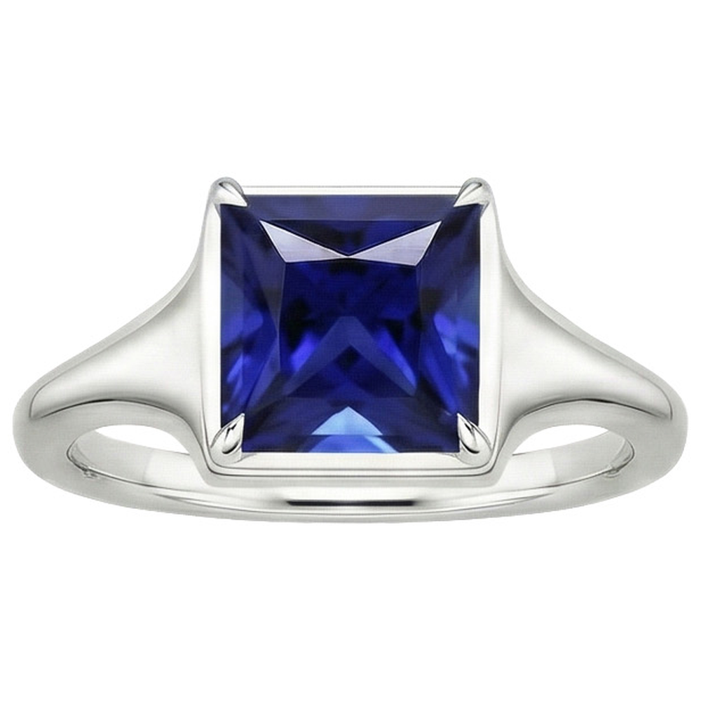 vero princess diamante 5carati anello vista di profilo