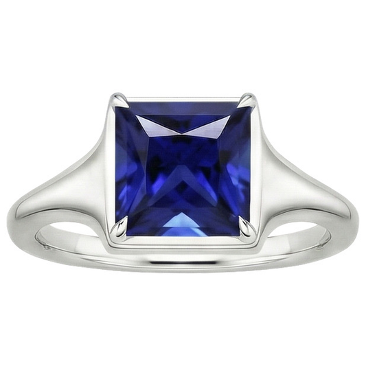 vero princess diamante 5carati anello vista di profilo