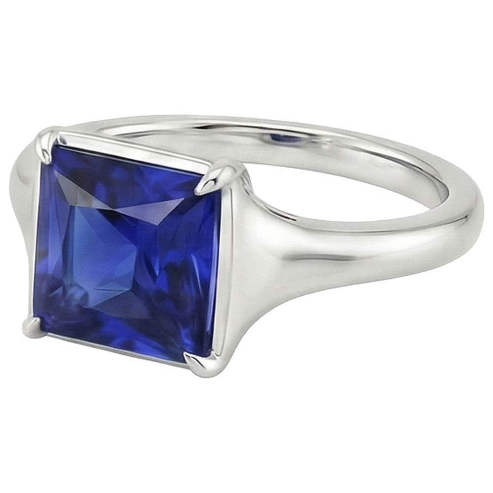 vero princess diamante 5carati anello su bianco