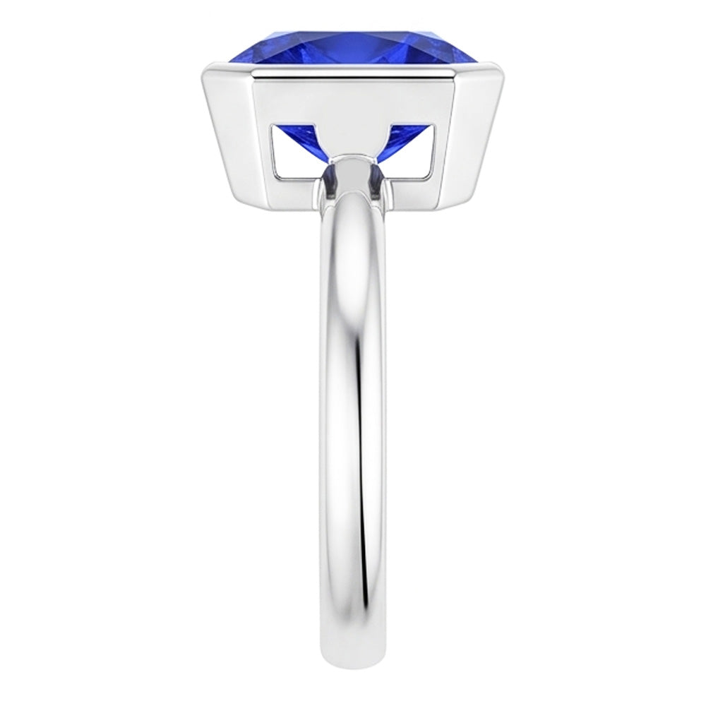 Anello solitario con pietre preziose e castone con cuscino Zaffiro blu 1.50 carati