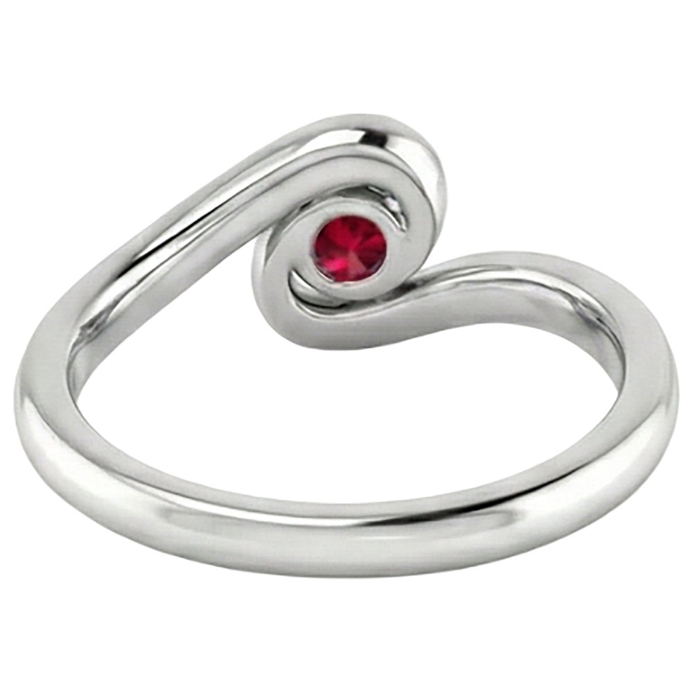 Anello solitario con rubino birmano da 1,50 carati con gioielli in stile intrecciato in oro bianco 14 carati Nuovo
