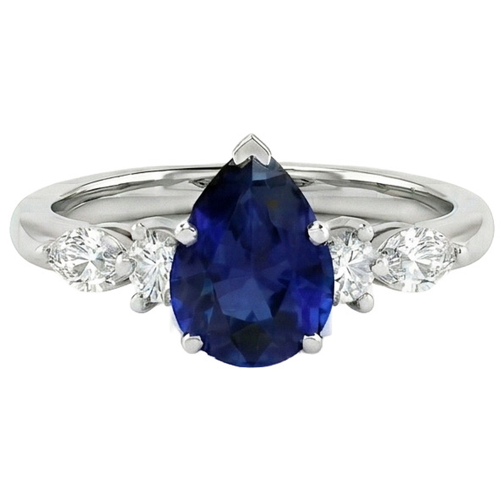 vero pear diamante 3.50carati anello dettaglio ravvicinato