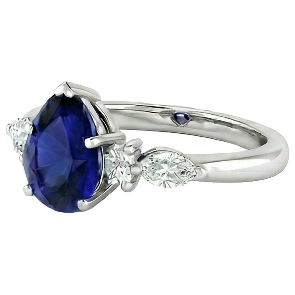 vero pear diamante 3.50carati anello vista dall'alto