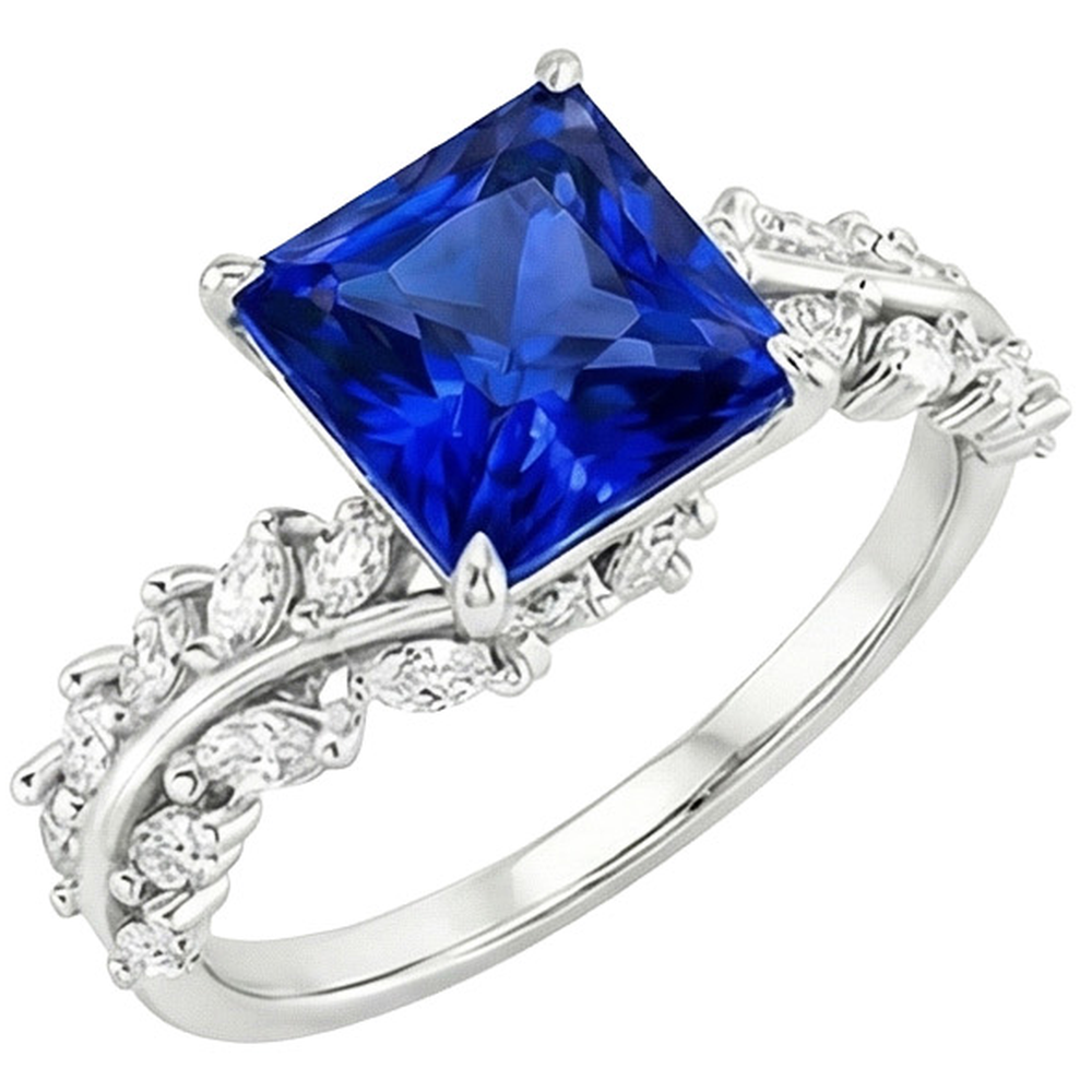 vero marquise diamante 4carati anello angolo laterale
