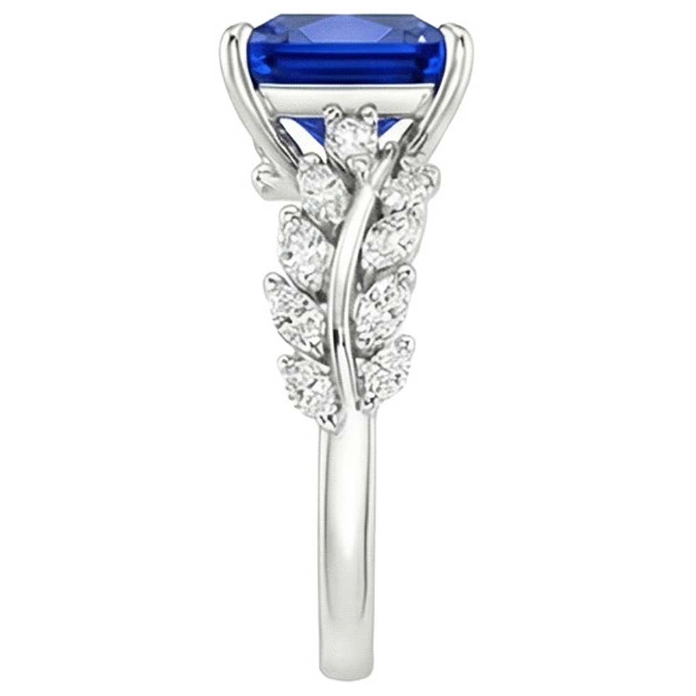 vero marquise diamante 4carati anello vista di profilo