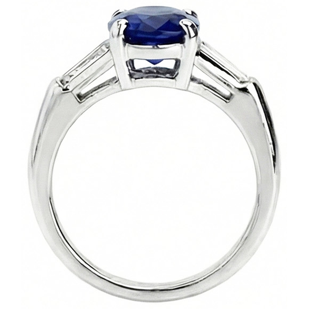 Anello solitario con zaffiro blu profondo 2.50 carati Gioielli da donna