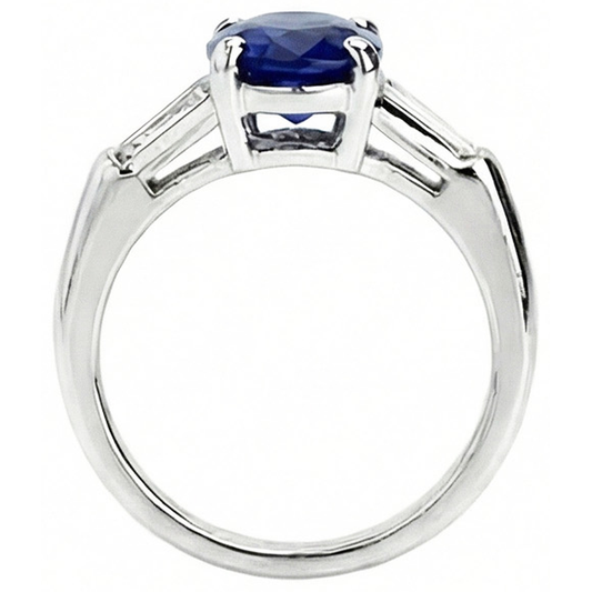 Anello solitario con zaffiro blu profondo 2.50 carati Gioielli da donna